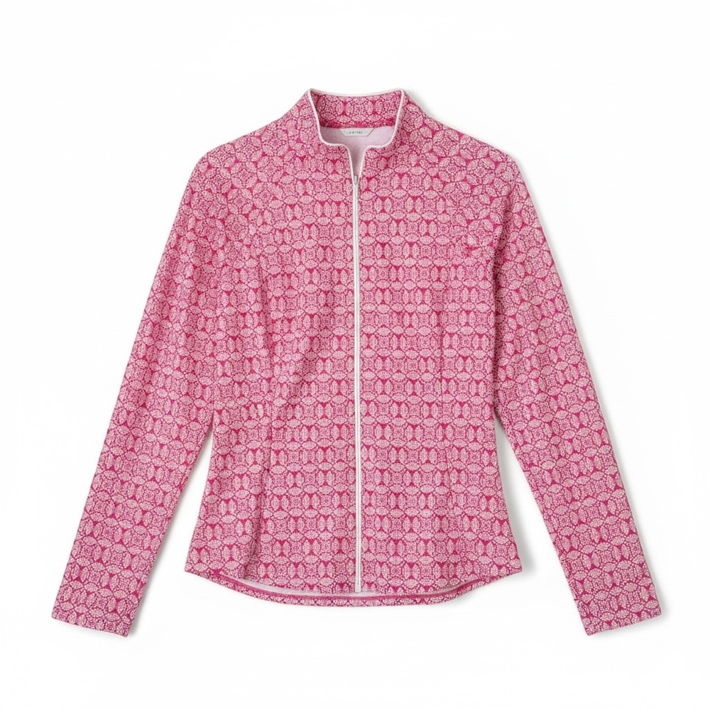 SIGRID OLSEN Golf & Tennis Pink Geometric Floral Jacket Size Large